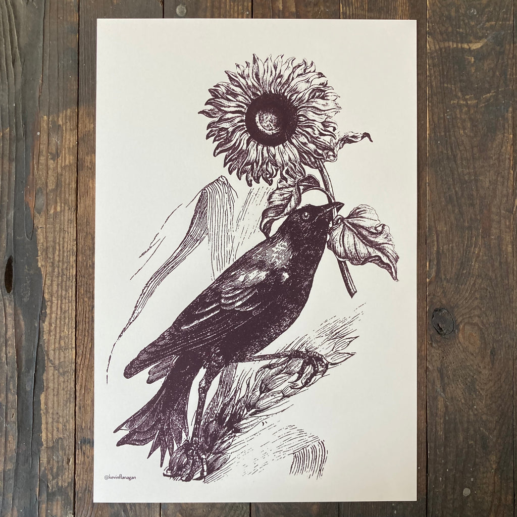 Sunflower Crow - Print